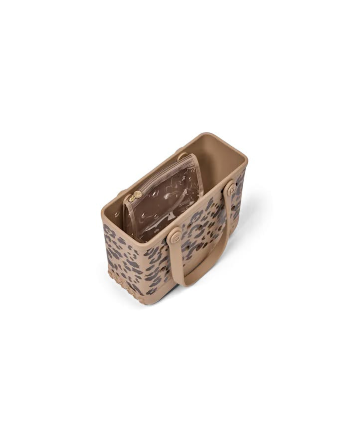 camel and hot cocoa leopard print bogg bag, bitty