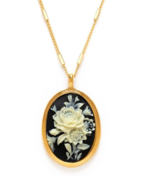 vintage-inspired cameo necklace, gothic rose