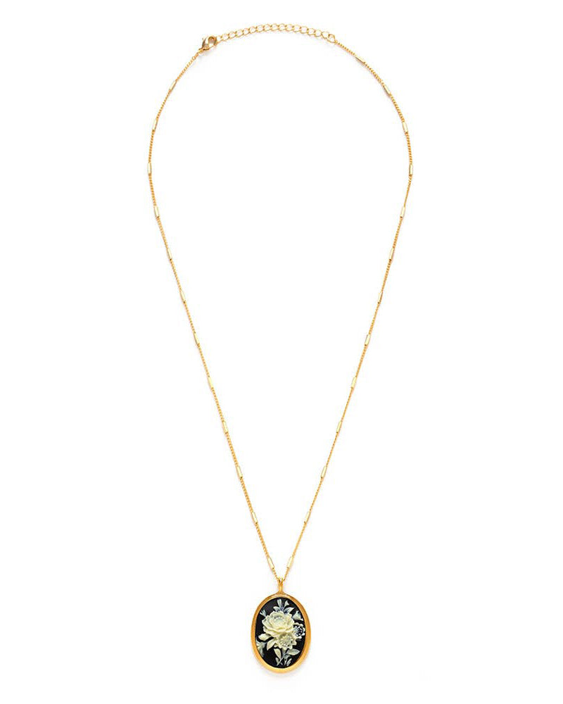 vintage-inspired cameo necklace, gothic rose
