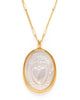 sacred heart necklace made from mother of pearl 