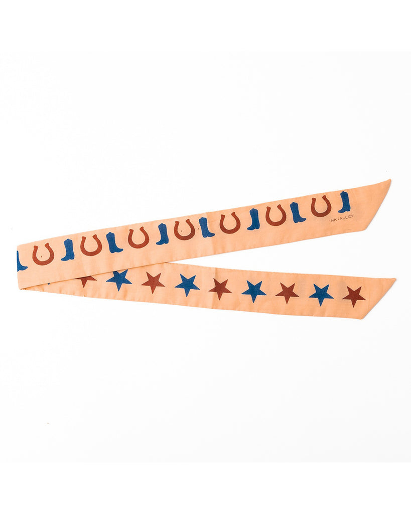 cotton skinny scarf with a western design