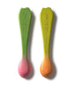 set of two spoons with a carrot and radish inspired design