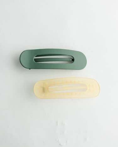 cassie banana clip set in green
