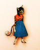 Whimsical Wooden Magnet cat lady