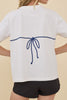 classic white tee with a cheeky beaded bikini design