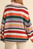 soft and comfortable pullover with a colorful striped design. 