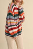 soft and comfortable pullover with a colorful striped design. 