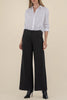 professional looking wide leg trousers in charcoal grey