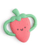 teething toy in the shape of a strawberry