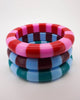 chunky bangle set with a colorful striped design