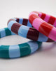 chunky bangle set with a colorful striped design
