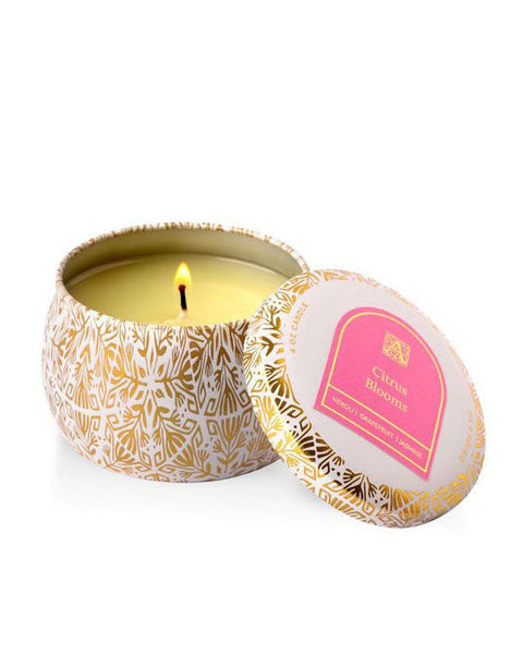 Citrus Blooms Printed Travel Tin Candle