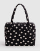 cloud carry-on bag in black and cream polka dot
