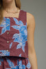 Cocoa Wine Floral Top