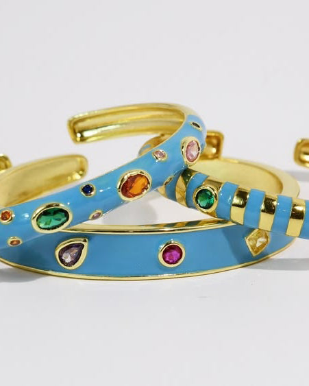 Blue Confetti Bangle Set 