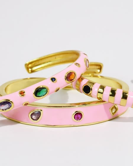 Pink Confetti Bangle Set 