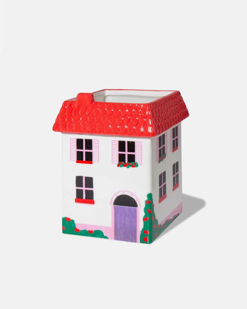 novelty vase in the shape of a cottage