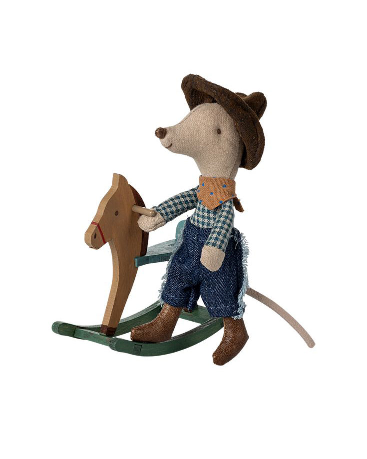 dark brown mouse rocking horse from maileg 