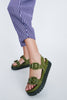 Green Cozy Sandal Platform