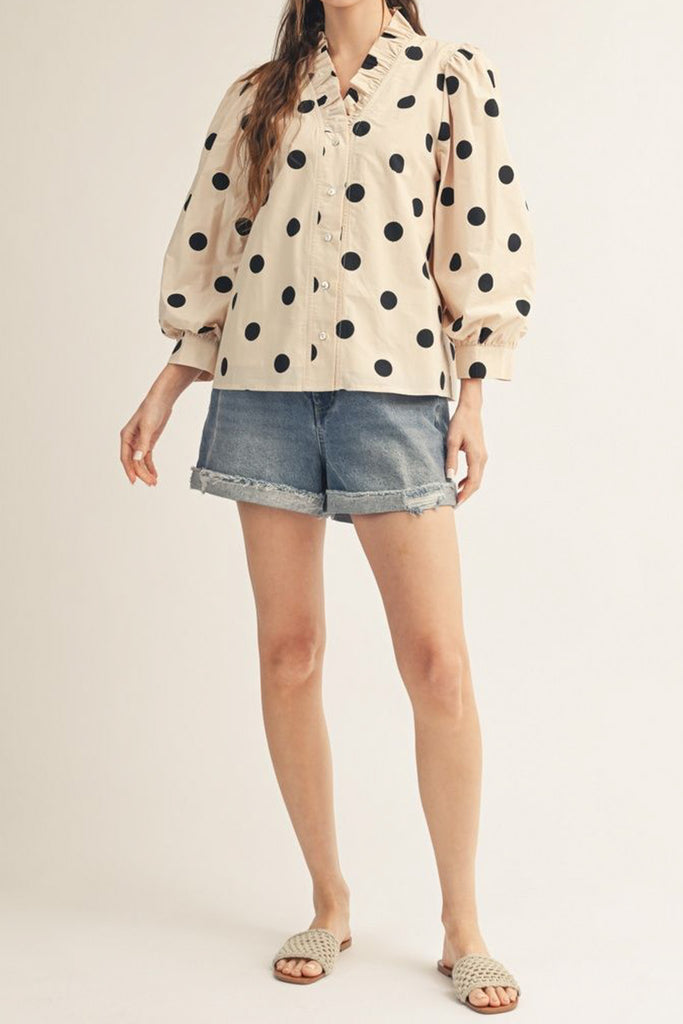 Crescent Polka Dot Blouse 