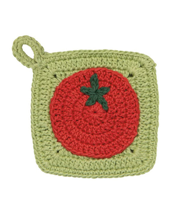 crocheted sponge set heirloom tomatoes