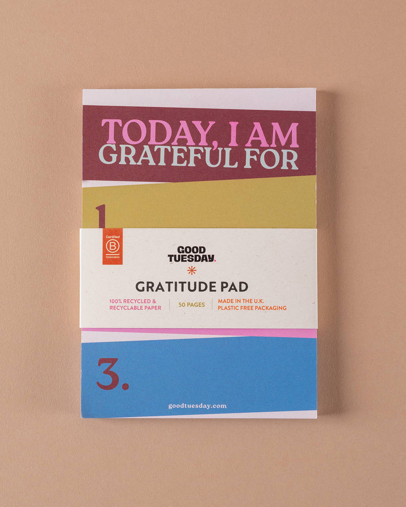 notepad that provides space to write down 3 things you are grateful for today