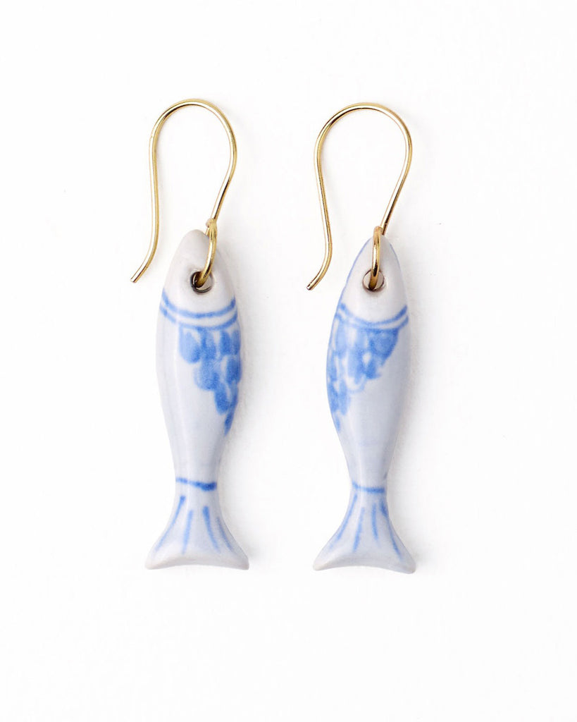 Danielle Ceramic Earrings blue fish