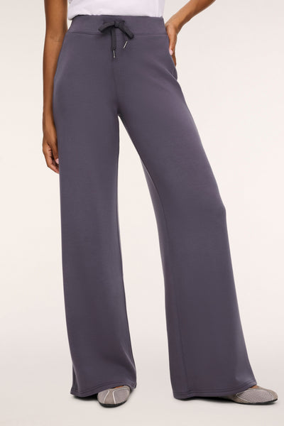 airessentials wide leg pants in dark slate from spanx
