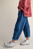 barreled trouser jeans in two-tone denim blue stripes