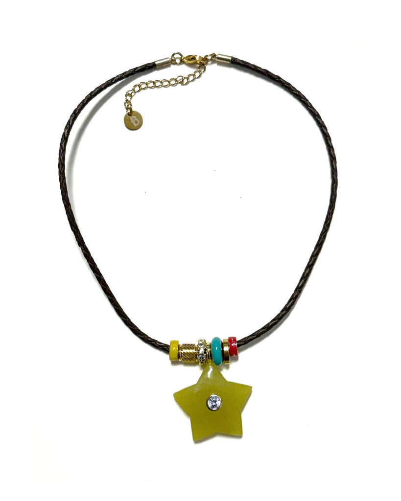 davie yellow star pendant necklace 