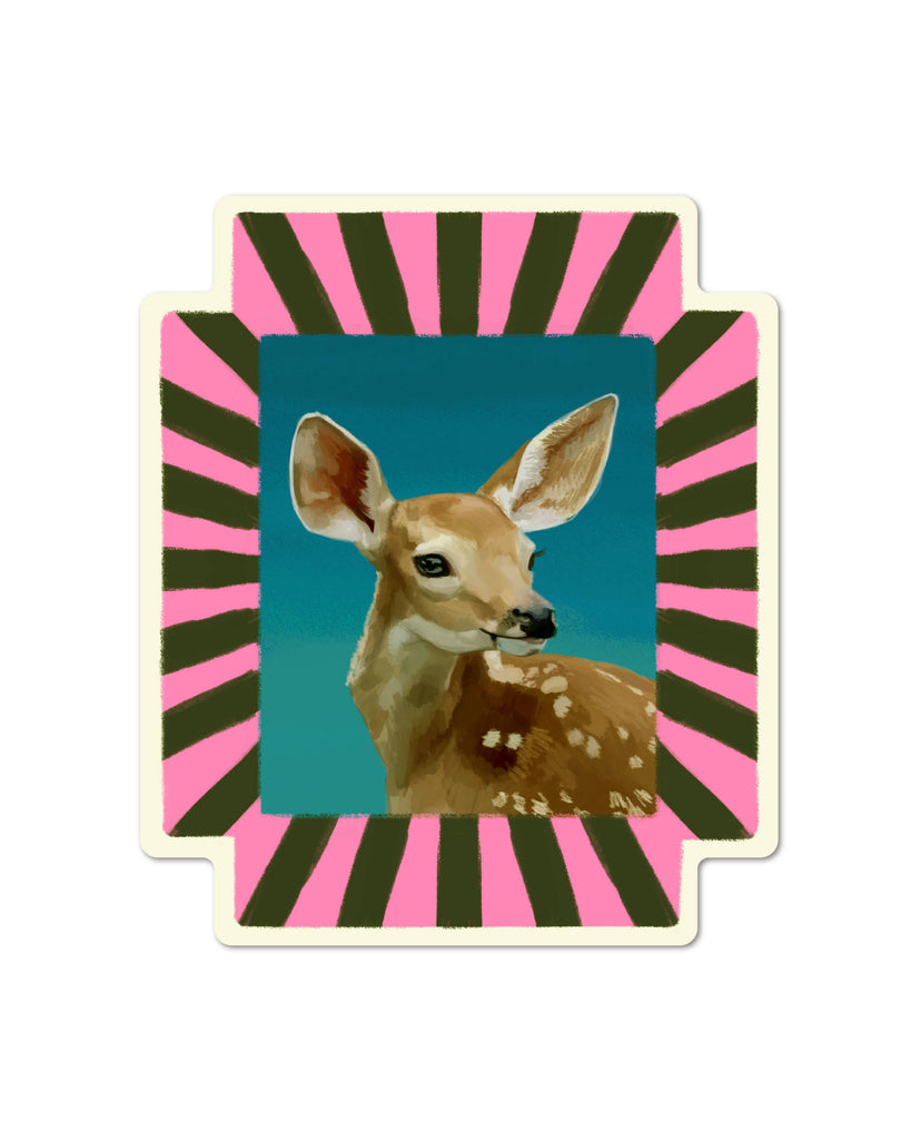 framed deer vinyl sticker