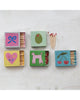 matchbox with a colorful doodle design