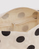 dopp kit in cream with black polka dots