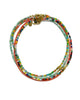 dainty beaded necklace with colorful faceted beads and metallic fish bead 