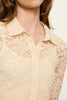 sheer lace button down top in lovely off white