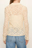sheer lace button down top in lovely off white