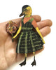Whimsical Wooden Magnet duck girl 