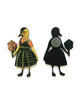 Whimsical Wooden Magnet duck girl 