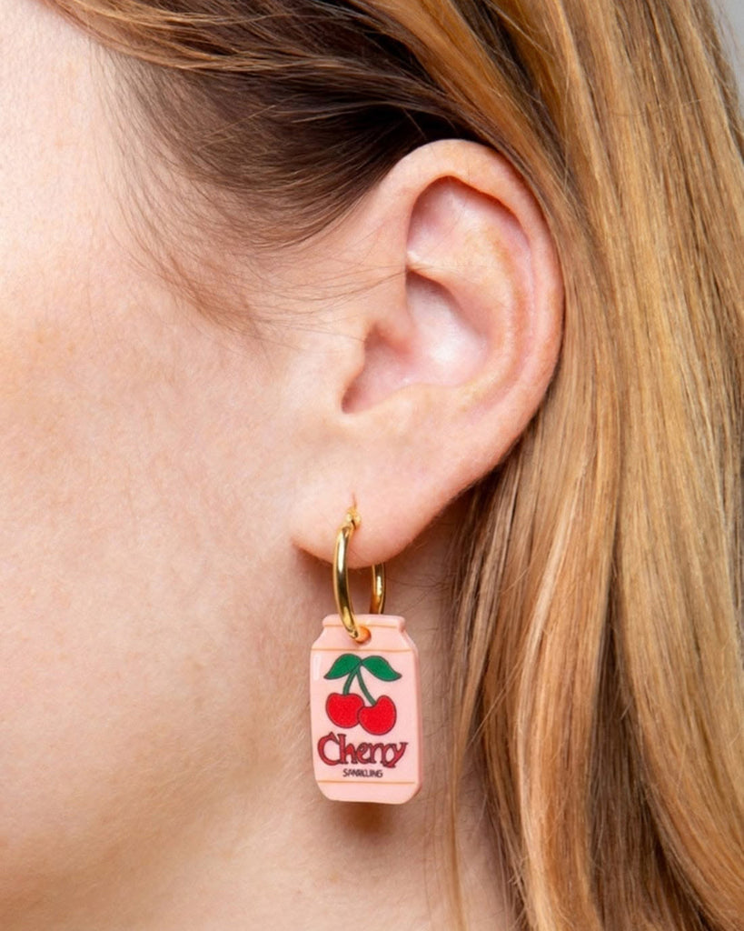 whimsical hoop earrings cherry soda