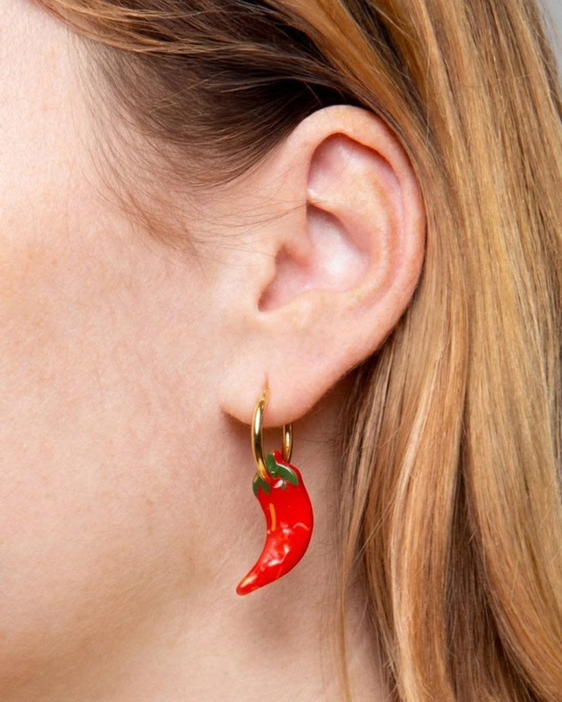whimsical hoop earrings chilli