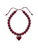 emery resin heart necklace in burgundy