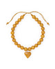 emery resin heart necklace in gold