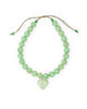 emery resin heart necklace in mint green