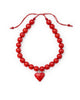 emery resin heart necklace in ruby