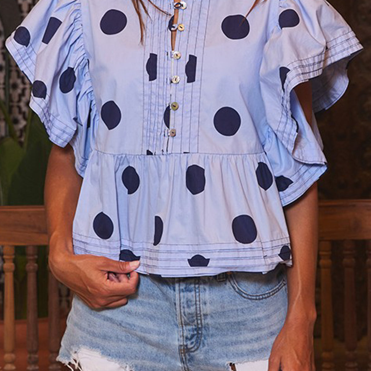 Estate Polka Dot Ruffle Top *S-L* | Women's Clothing | Personify