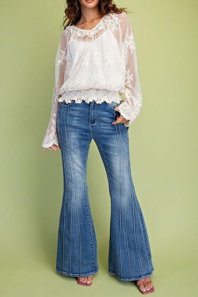 romantic feeling lace top with a cami lining
