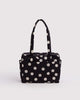 everyday cloud bag in black and cream polka dot