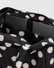 everyday cloud bag in black and cream polka dot