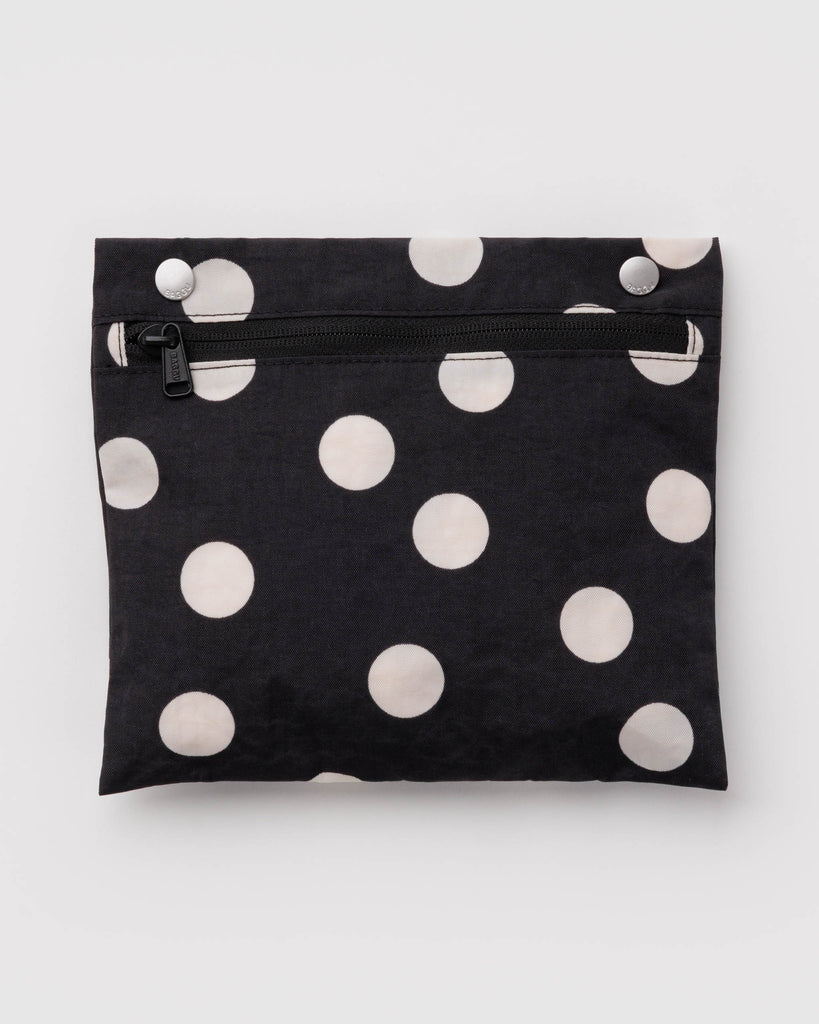 everyday cloud bag in black and cream polka dot
