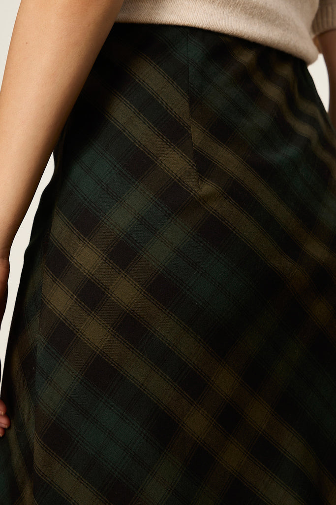 forest green plaid slip skirt